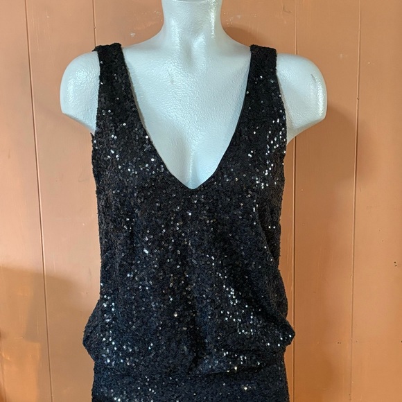 ASTR from Nordstrom Black Sequin Cocktail Party Dress L - Picture 4 of 11